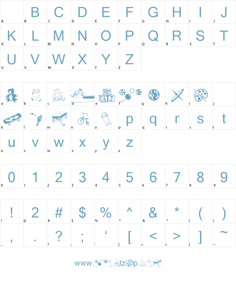AEZ classical toys Font Character